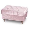 POUF RETT VELLUTO ROSA