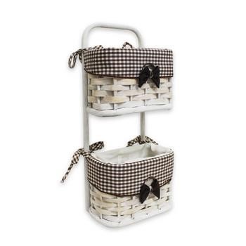 TASCA DOPPIA BIANCO WW FOD.FIOCCO MARR.CM.18X10H40