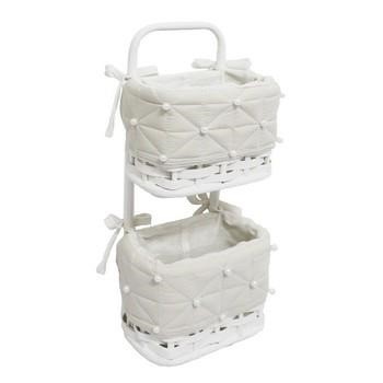 TASCA DOPPIA BAMBOO BIA.FODERA BIANCA CM.18X10H40