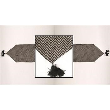 TABLE RUNNER ZIG ZAG NERO/ARGENTO
