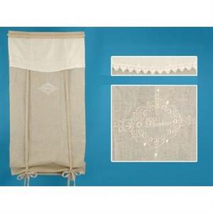TENDA BEIGE E BIANCA PIZZO 60X220