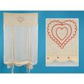 TENDA BEIGE CUORI ROSSI 60X220