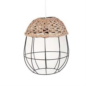 LAMPADARIO VIMINI E FERRO DIAMETRO CM 30 x 36 h