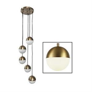 LAMPADARIO PALLE ORO 5 LUMI