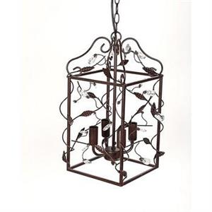 LAMPADARIO 4 LUMI FERRO MARRONE