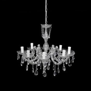 LAMPADARIO 8 LUMI ARGENTATO