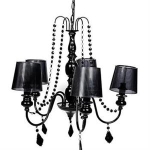 LAMPADARIO 5 LUMI FERRO NERO