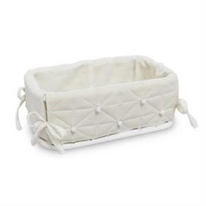 CESTINO BAMBOO BIA FODERA BIANCA cm 28x15x10h 