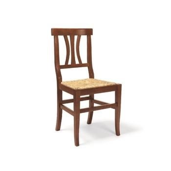 SEDIA LEGNO COLOR NOCE SEDUTA PAGLIA