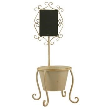 PORTA VASO CON LAVAGNETTA BIANCO FERRO