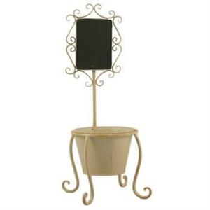 PORTA VASO CON LAVAGNETTA BIANCO FERRO