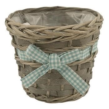 PORTA VASO BAMBU' FIOCCO AZZURRO QUADRATO FODERATO PVC