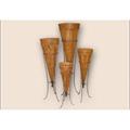 P.VASO RATTAN FERRO COL.RAME BRUCIATO