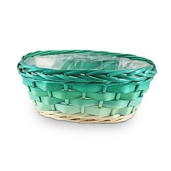 PORTA VASO PIOPPO INTRECCIATO SFUMATO VERDE CM.30X20H13 
