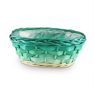 PORTA VASO PIOPPO INTRECCIATO SFUMATO VERDE CM.30X20H13 
