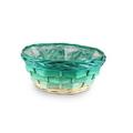 PORTA VASO LEGNO INTRECCIATO SFUMATO VERDE DIAM.26H11 