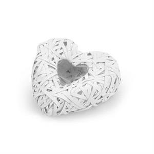 PORTA VASO CUORE VIMINI BIANCO