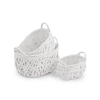PORTA VASO OVALE VIMINI BIANCO