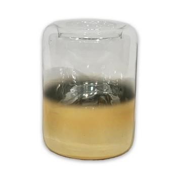 VASO VETRO SFUM. ORO D.17H24