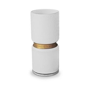 VASO VETRO BIANCO FASCIA ORO DIAM.12H27