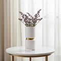 VASO VETRO BIANCO FASCIA ORO DIAM.12H27