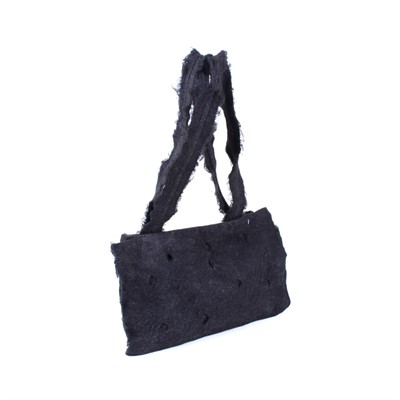 BORSA DONNA NERA PELOSA ORIZZONTALE