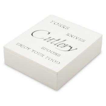 SCATOLA CUTLERY LEGNO BIANCO