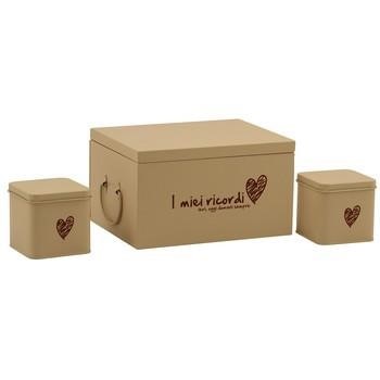 SCATOLA LATTA BEIGE CUORE MAR.CM. 30X23XH17