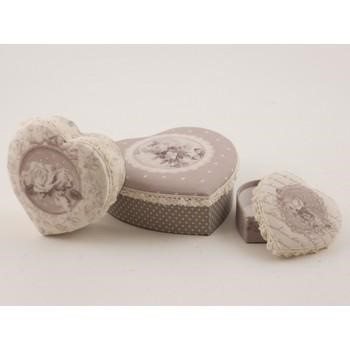 SCATOLA CUORE LEGNO FIORI ROSE
