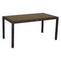 TAVOLO RETT.ALU&PVC MARRONE VETRO SCURO