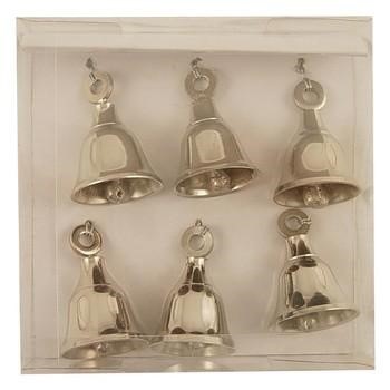 CAMPANELLE DECORATIVE SET DI 6 PEZZI IN SCATOLA PVC CM 4X4