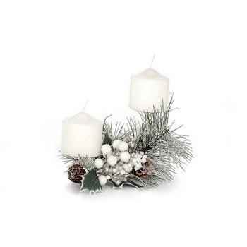 PORTA CANDELE 2 P. (2CAN CAND BIA INCL.)