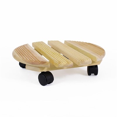 CARRELLINO TONDO A STECCHE C.RUOTE PINO 35X35H9