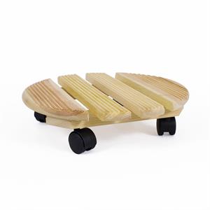 CARRELLINO TONDO A STECCHE C.RUOTE PINO 35X35H9