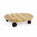 CARRELLINO TONDO A STECCHE C.RUOTE PINO 35X35H9
