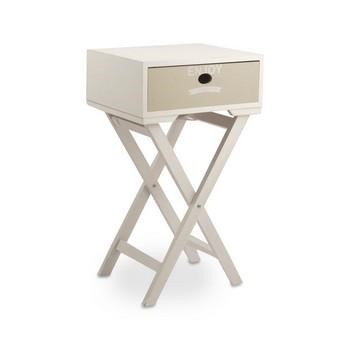 COMODINO 1CASS TORTORA/BIANCA LEGNO CM.40X35XH70.5