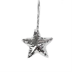 DECORAZ. NATALE STELLA PAILLETTE ARGENTO