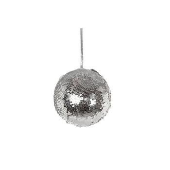 DECORAZ. NATALE PALLA PAILLETTE ARGENTO