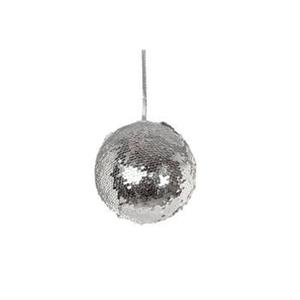 DECORAZ. NATALE PALLA PAILLETTE ARGENTO