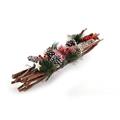 DECORAZIONE NATALIZIA RAMETTI CON PIGNE E CUORE ROSSO CM 55
