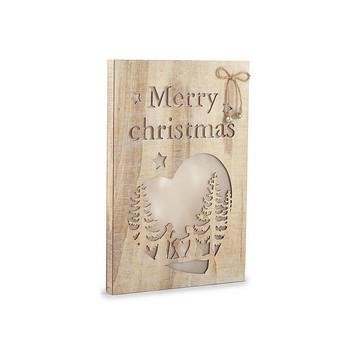 PANNELLO DECORATIVO NATALIZIO MERRY XMAS CON LUCI CM 30X45 SPESSORE 3 CM