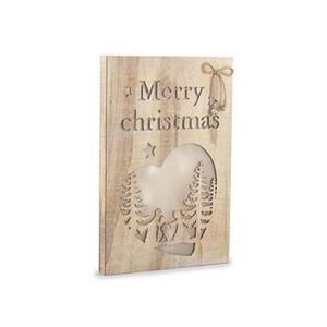 PANNELLO DECORATIVO NATALIZIO MERRY XMAS CON LUCI CM 30X45 SPESSORE 3 CM