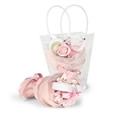 COMPOSIZIONE FLOREALE ROSA CON BORSA PVC 24X16XH25