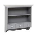 MOBILETTO PENSILE 2 RIPIANI 3 CASSETTI GRIGIO TOP BIANCO cm 70x22x65h