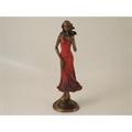 STATUETTA DONNA BRONZO VEST ROSSO H31