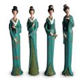 STATUETTA GHEISHA AZZURRA 4 POSE S/4