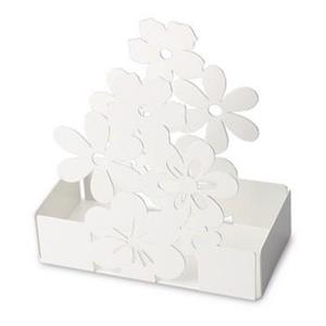 PORTA BICCHIERI FIORI BIANCHI CM.16X8H16