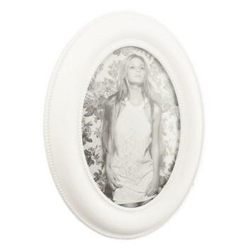 PORTA FOTO OVALE LEGNO BIANCO