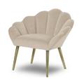 POTRONA VELLUTO BEIGE GAMBE ORO