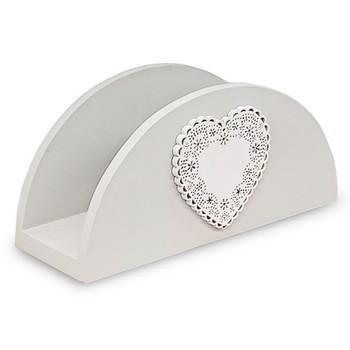 PORTA TOV.LEGNO TORTORA CUORE BIANCO CM.15X5.5XH7
